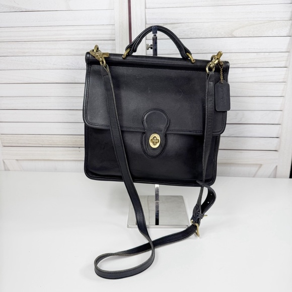 Coach Vintage 1994 Willis Leather Crossbody Bag 9927 Black - Picture 2 of 14